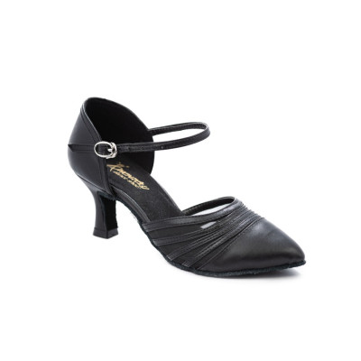 Women's standard dance shoes HDS DST004 black leather natur H heel F5cm