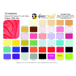 Elastic tulle coloured width150cm